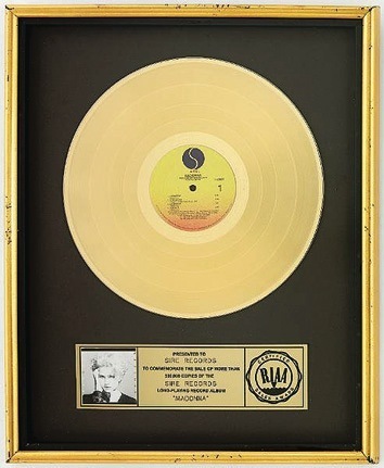 Madonna RIAA gold record award 1984.