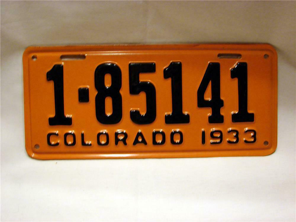 N.O.S. set of 1933 Colorado license plates still in the origi