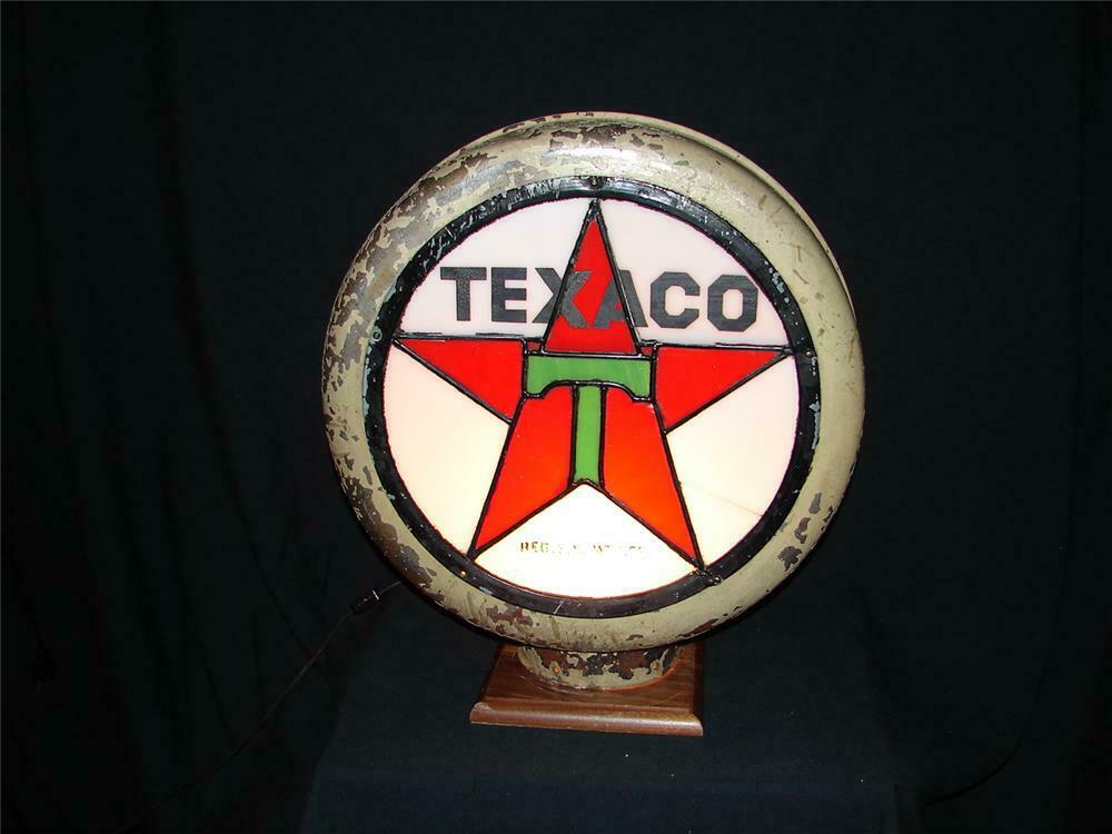 Circa 1916 Texaco leaded gas globe. Extremely rare.