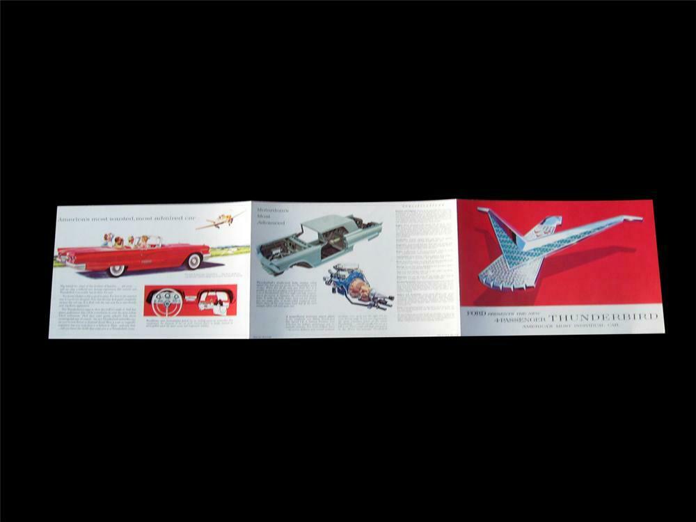 Original 1958 Ford Thunderbird double fold sales brochure exp
