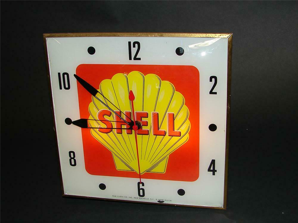 Sharp late 50s-early 60s Shell Gasoline light-up service stat