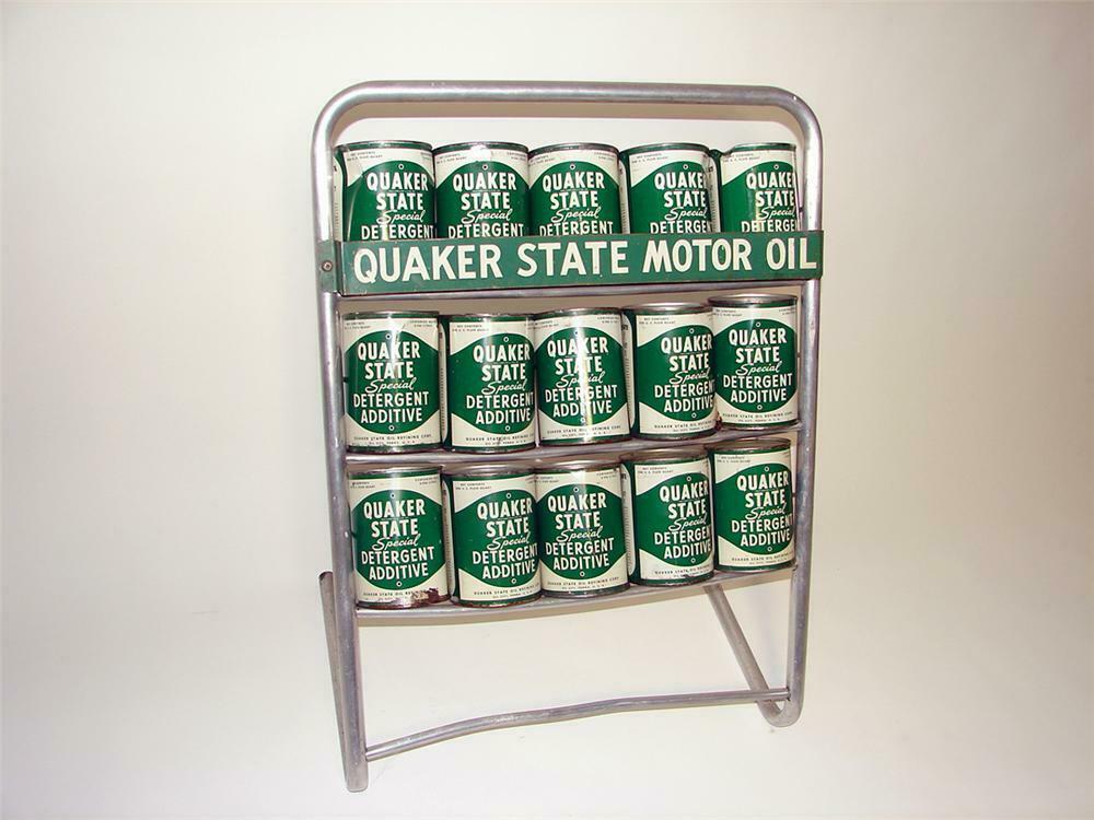 Choice 1950s Quaker State service station island oil rack display ...