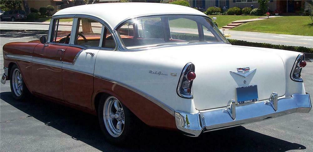 1956 CHEVROLET BEL AIR 4 DOOR CUSTOM SEDAN - Rear 3/4 - 108476