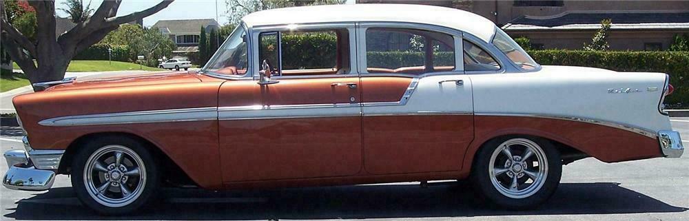 1956 CHEVROLET BEL AIR 4 DOOR CUSTOM SEDAN - Side Profile - 108476