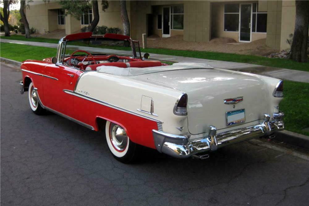 1955 CHEVROLET BEL AIR CONVERTIBLE - Rear 3/4 - 115964