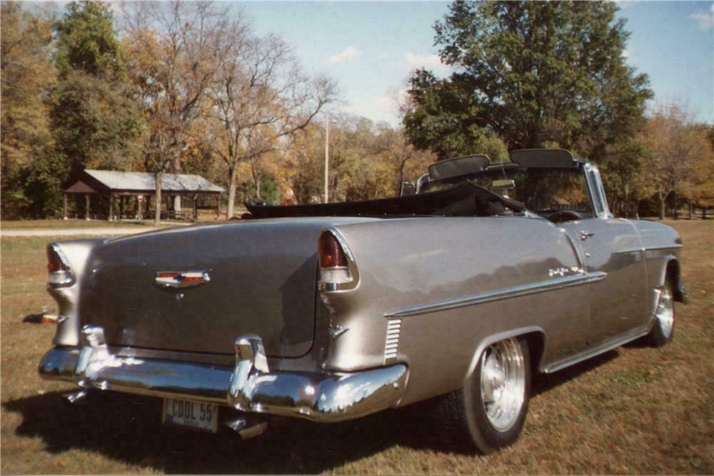 1955 CHEVROLET BEL AIR CUSTOM CONVERTIBLE - Rear 3/4 - 116355