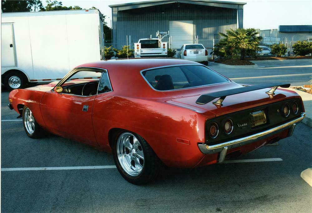 Cuda Rear Spoiler 1973 PLYMOUTH CUDA 2 DOOR HARDTOP - Rear 3/4 - 133086