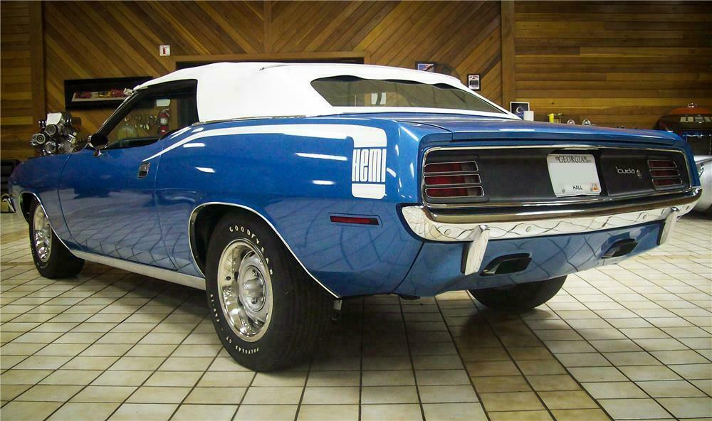 Cuda Rear Spoiler 1970 PLYMOUTH CUDA CONVERTIBLE HEMI RE-CREATION - Rear 3/4 - 139333