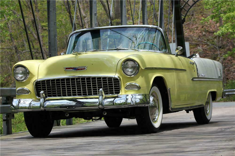 1955 CHEVROLET BEL AIR CUSTOM CONVERTIBLE - Front 3/4 - 152066