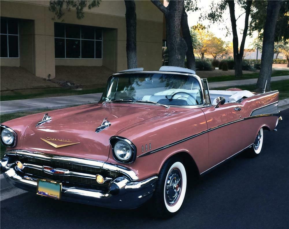 1957 CHEVROLET BEL AIR CUSTOM CONVERTIBLE - Front 3/4 - 170013