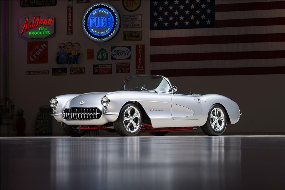 1957 CHEVROLET CORVETTE CUSTOM CONVERTIBLE - Front 3/4 - 178577