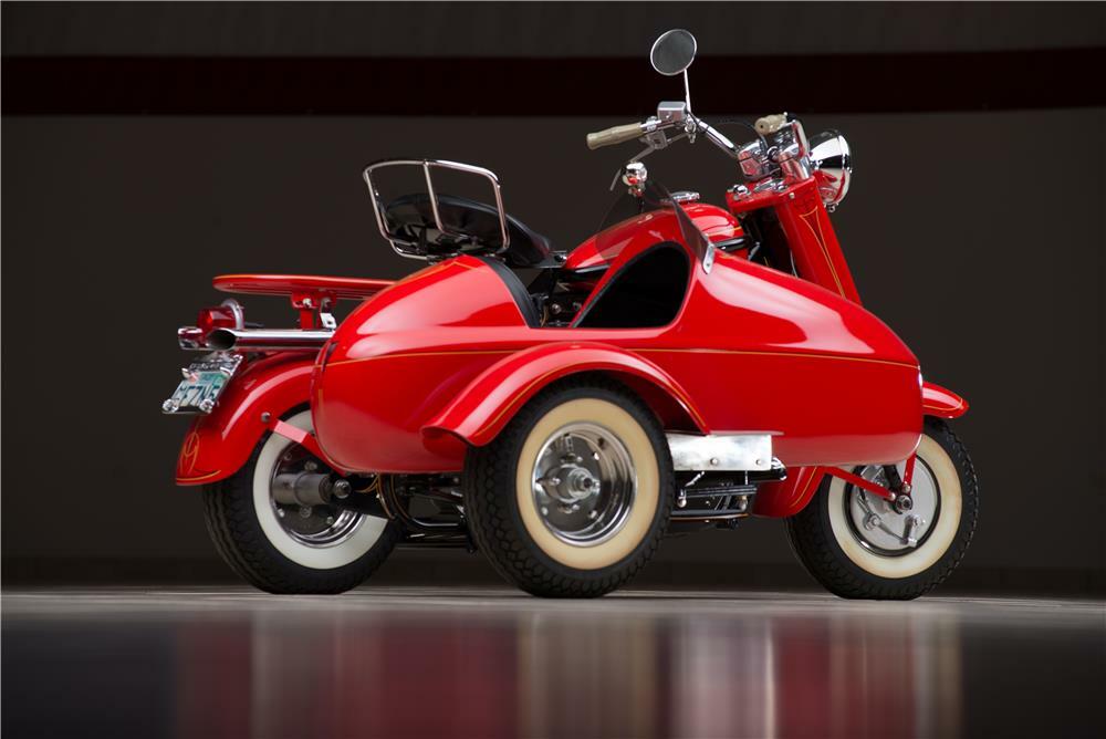 1957 CUSHMAN EAGLE SCOOTER W/SIDECAR - Rear 3/4 - 178597