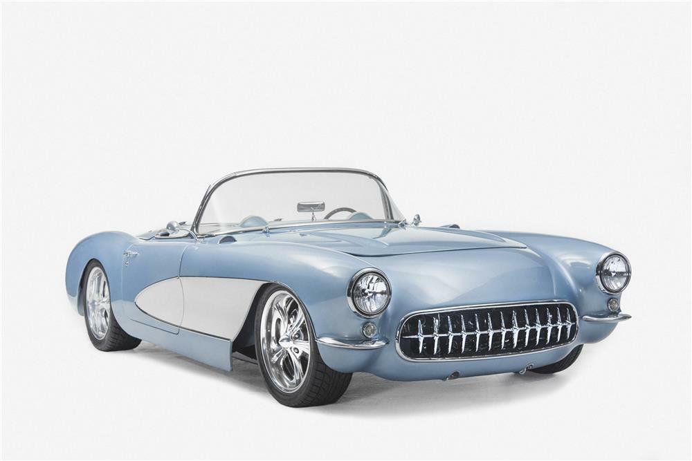 1957 CHEVROLET CORVETTE CUSTOM CONVERTIBLE - Front 3/4 - 180014