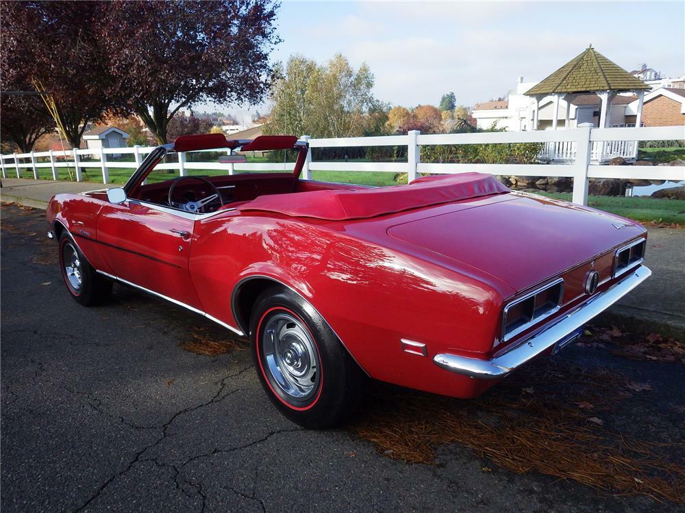 1968 chevrolet camaro rs convertible rear 3 4 180763