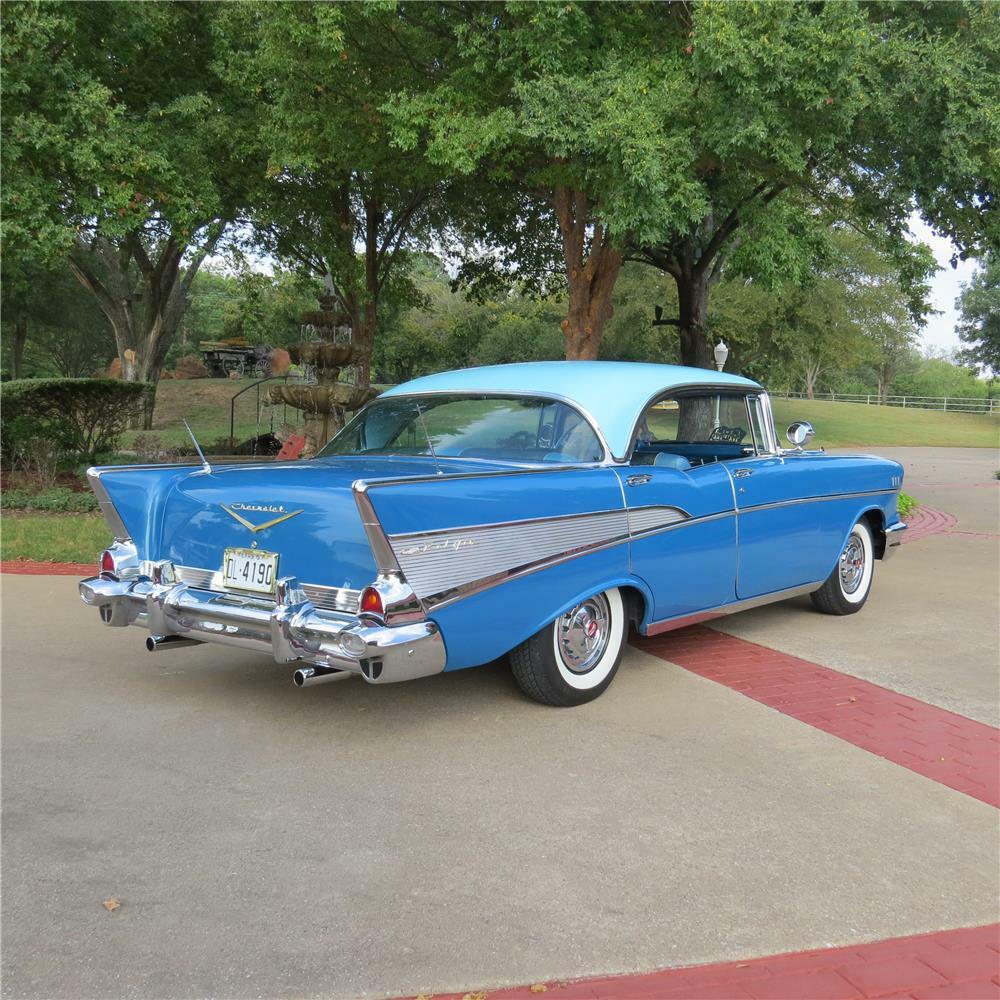 1957 CHEVROLET BEL AIR 4 DOOR HARDTOP - Rear 3/4 - 180885