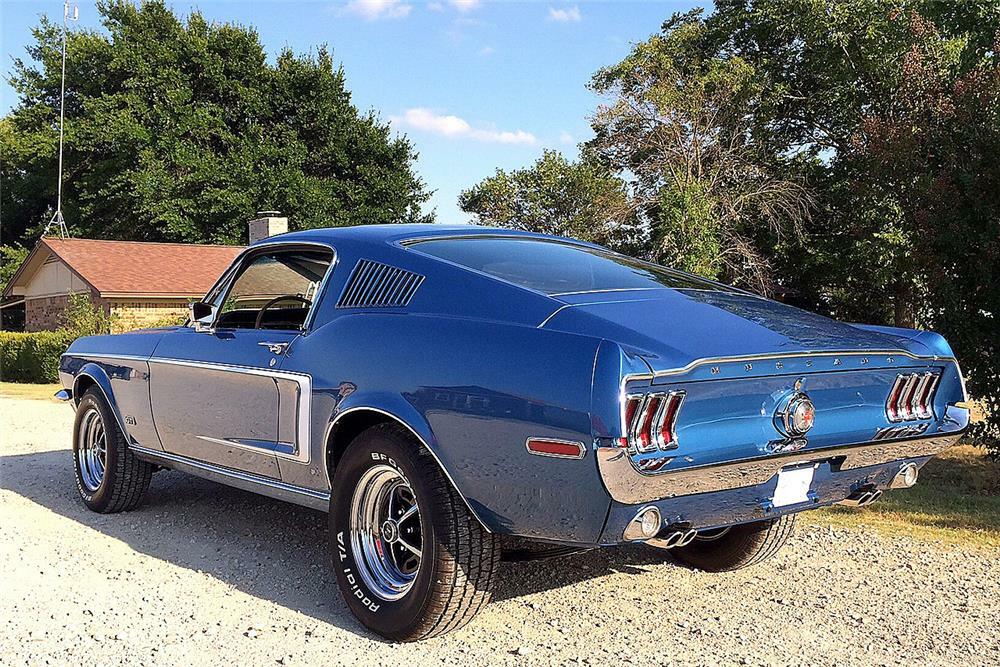 1968 FORD MUSTANG GT FASTBACK - Rear 3/4 - 186856