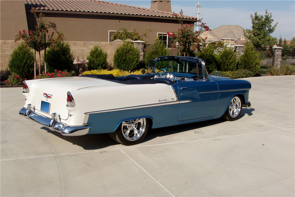 1955 CHEVROLET BEL AIR CUSTOM CONVERTIBLE - Rear 3/4 - 188094