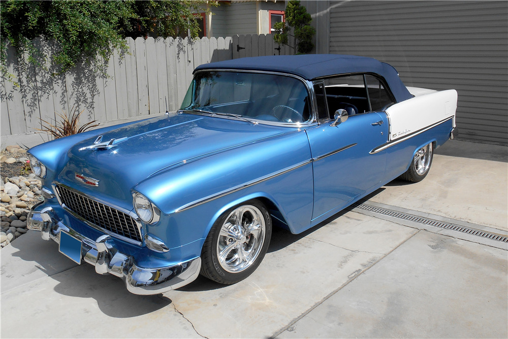 1955 CHEVROLET BEL AIR CUSTOM CONVERTIBLE - Side Profile - 188094