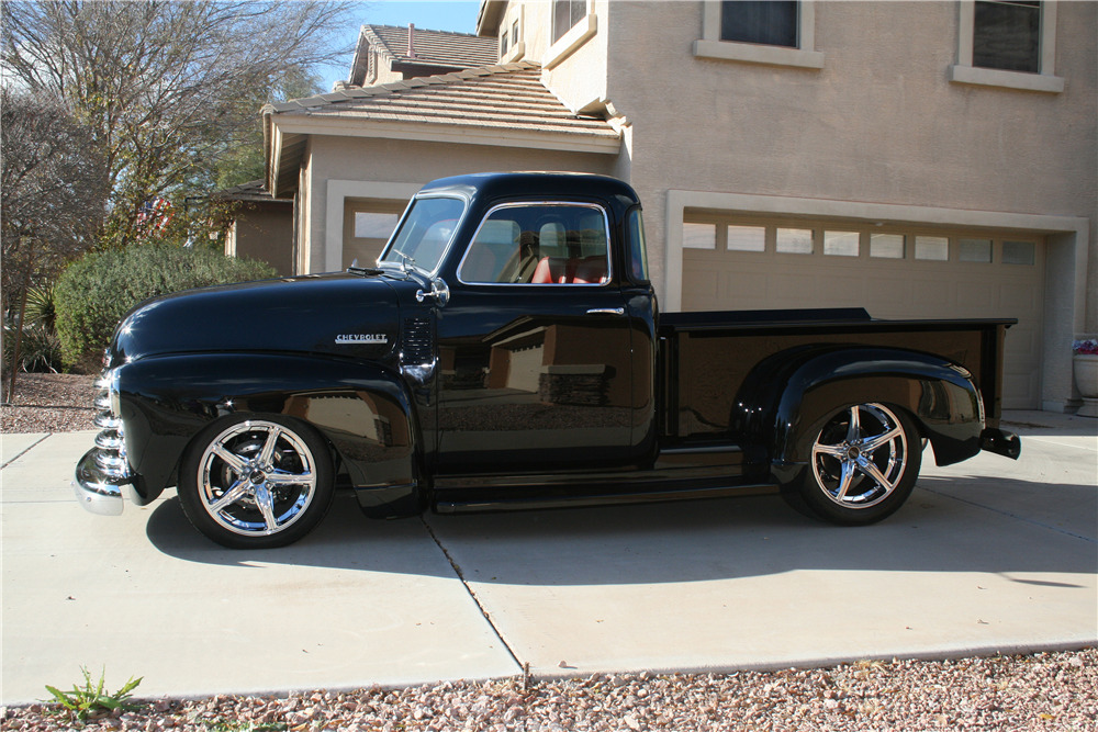 1950 CHEVROLET 3100 5-WINDOW CUSTOM PICKUP - Side Profile - 189068