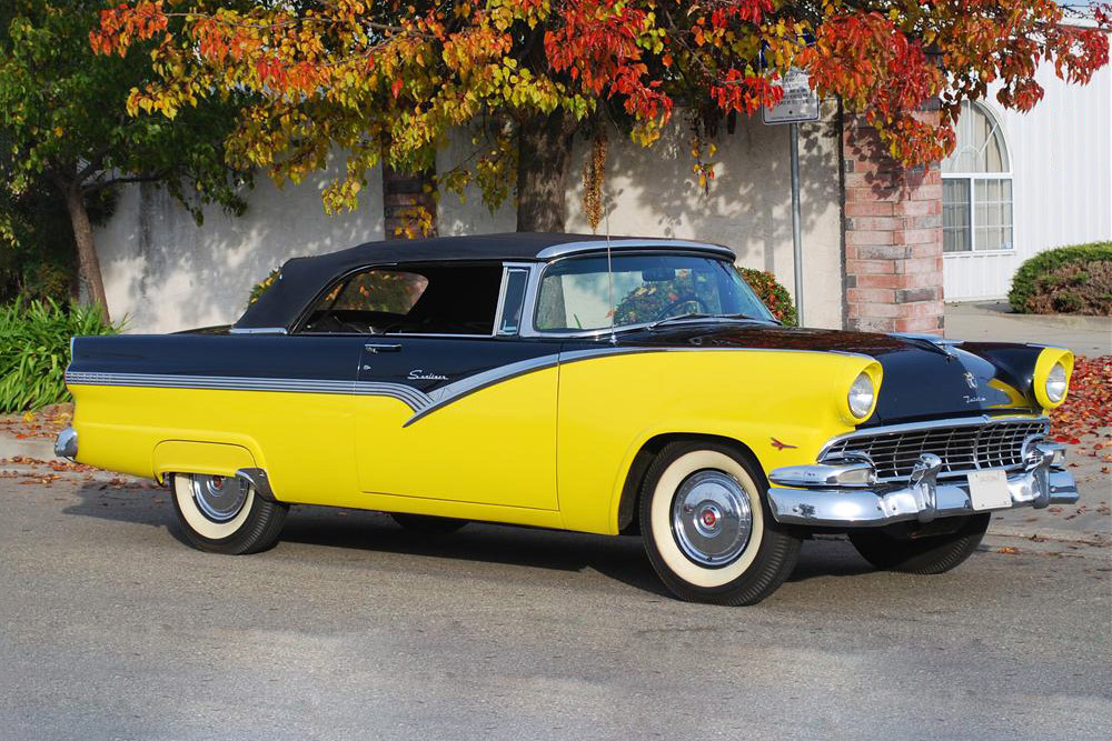 1956 FORD SUNLINER CONVERTIBLE - Front 3/4 - 190038