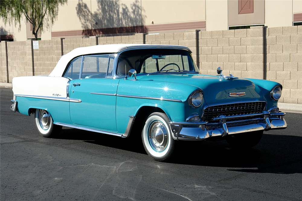 1955 CHEVROLET BEL AIR CONVERTIBLE - Front 3/4 - 190157