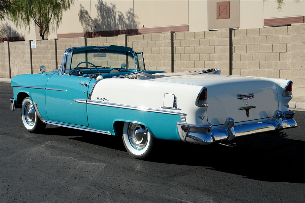 1955 CHEVROLET BEL AIR CONVERTIBLE - Rear 3/4 - 190157