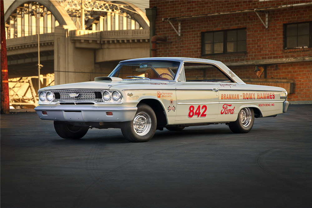 1963 FORD GALAXIE 500 DRAG CAR - Front 3/4 - 190316