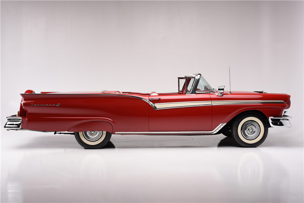 1957 ford skyliner f code retractable hardtop side profile 191078