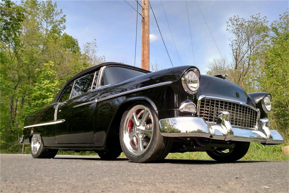 1955 CHEVROLET BEL AIR CUSTOM CONVERTIBLE - Front 3/4 - 195824