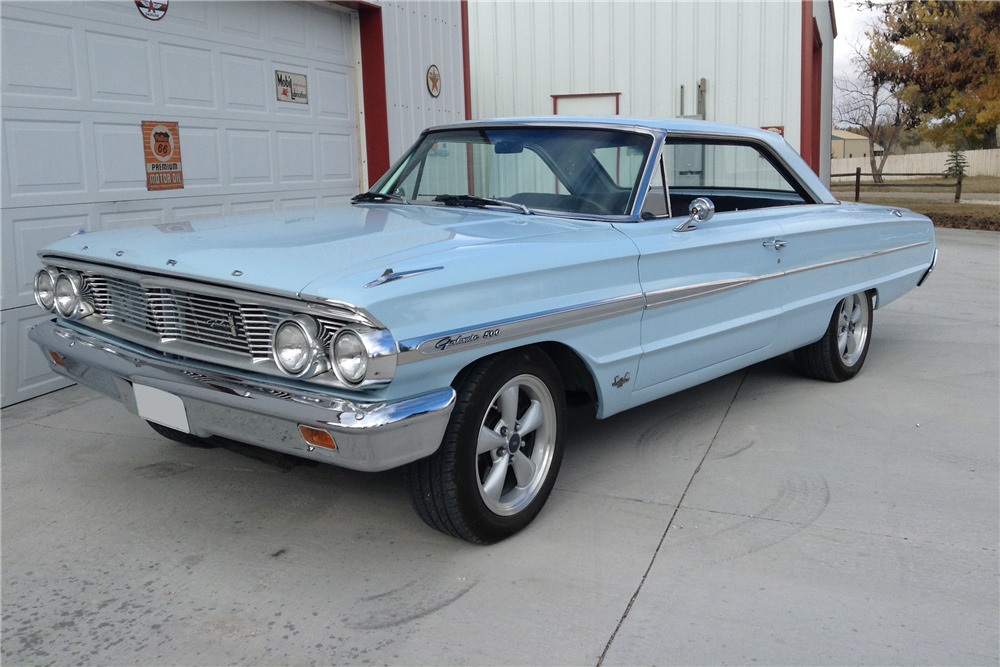 1964 FORD GALAXIE 500 BLACK BASE WITH WHEEL SETS 