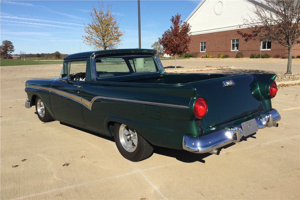 1957 FORD RANCHERO CUSTOM PICKUP - Rear 3/4 - 200946