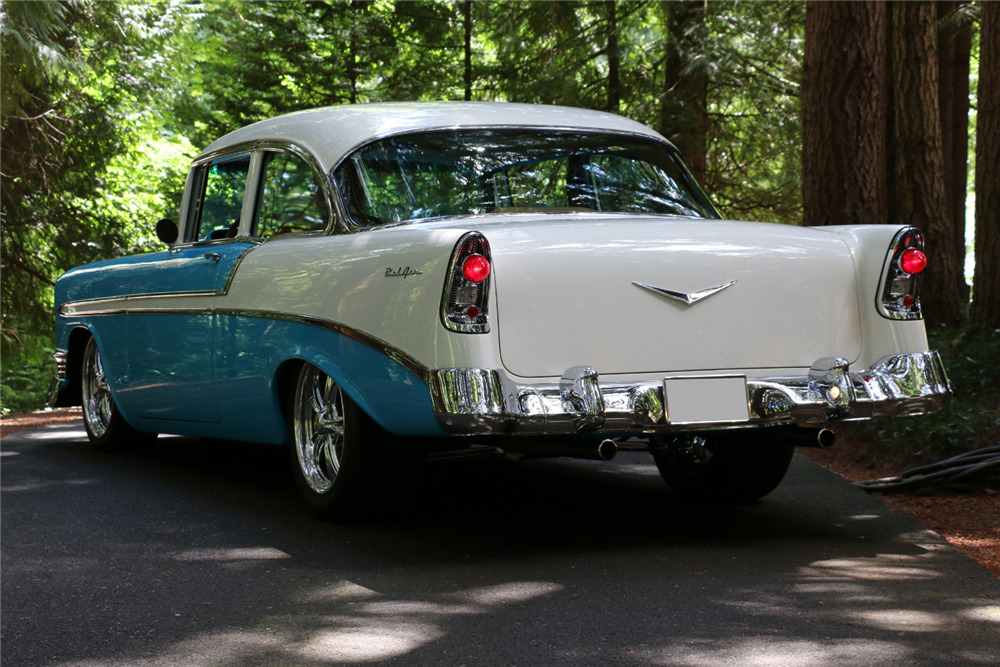 1956 CHEVROLET BEL AIR CUSTOM 2-DOOR POST - Rear 3/4 - 201402
