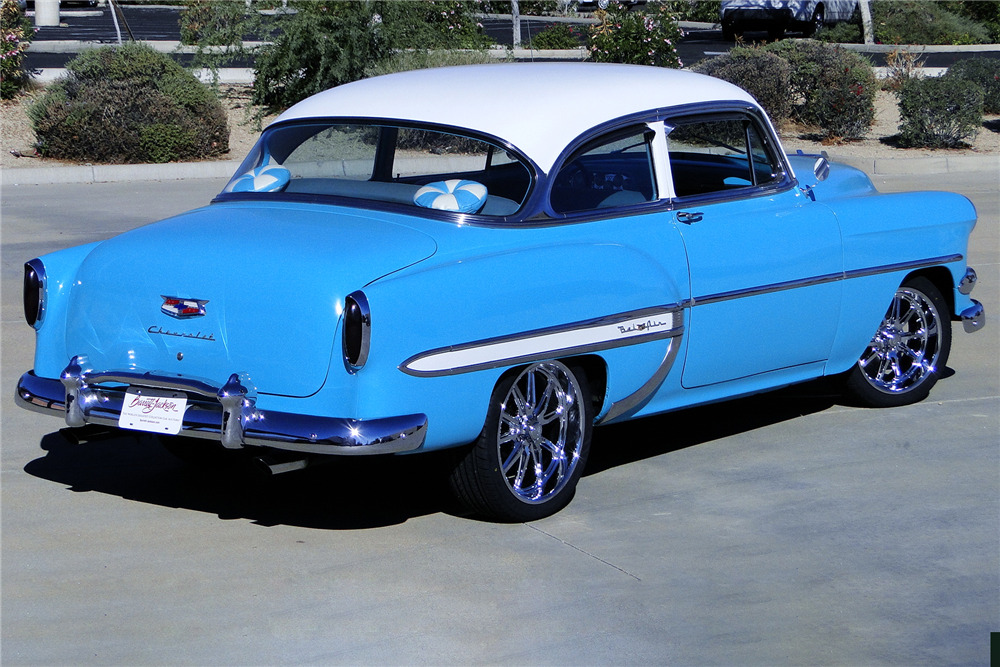 1954 CHEVROLET BEL AIR CUSTOM 2-DOOR POST - Rear 3/4 - 201677