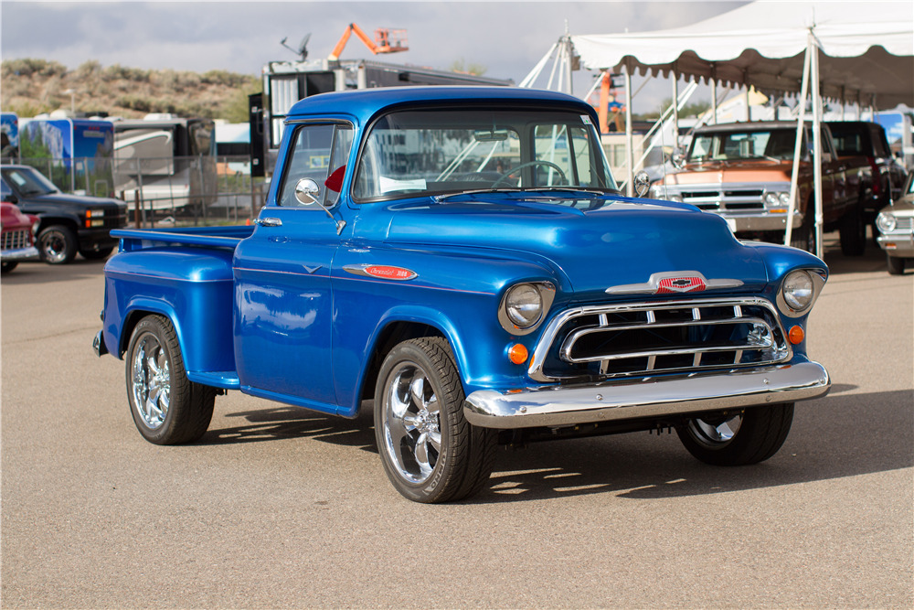 1957 CHEVROLET 3100 PICKUP - Front 3/4 - 203701