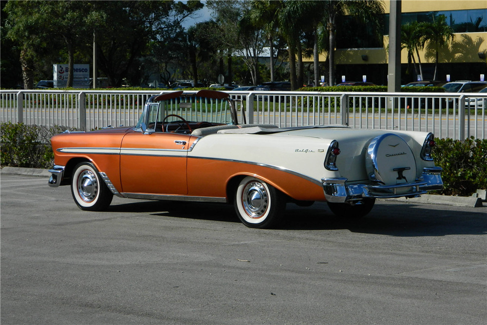 1956 CHEVROLET BEL AIR CONVERTIBLE - Rear 3/4 - 205834