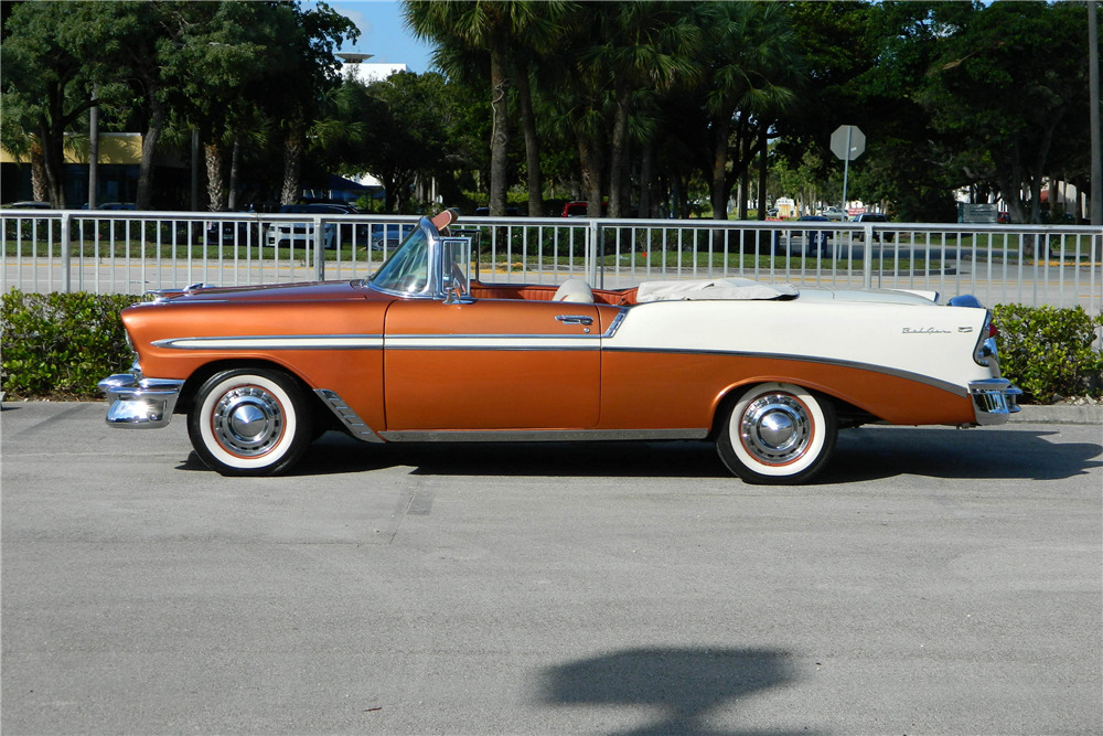 1956 CHEVROLET BEL AIR CONVERTIBLE - Side Profile - 205834
