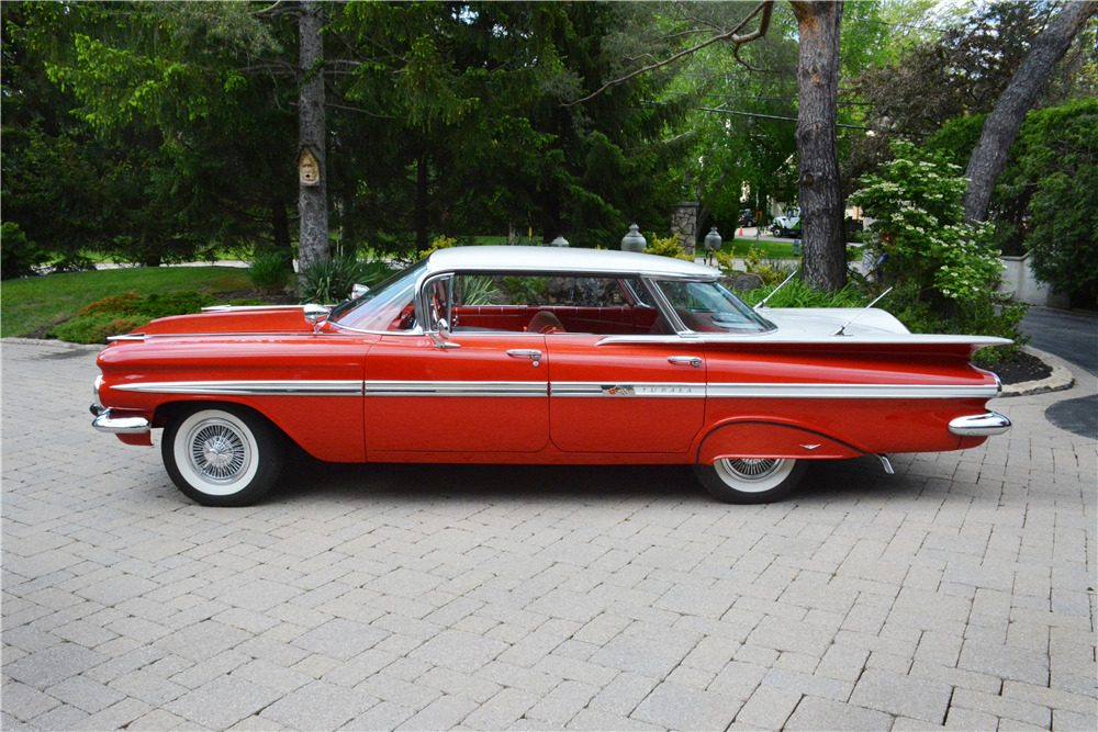1959 CHEVROLET IMPALA 4-DOOR HARDTOP - Side Profile - 208364