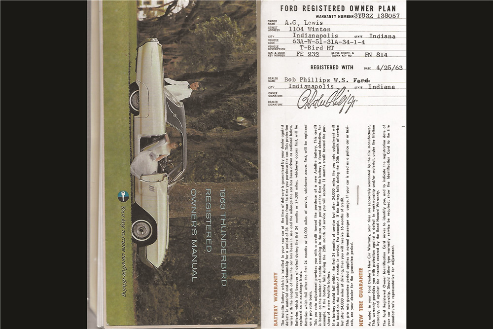 1963 FORD THUNDERBIRD - Misc 1 - 210111
