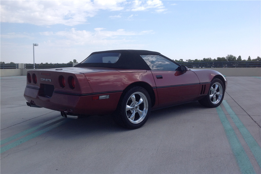 1986 CHEVROLET CORVETTE CONVERTIBLE PACE CAR - Rear 3/4 - 210930
