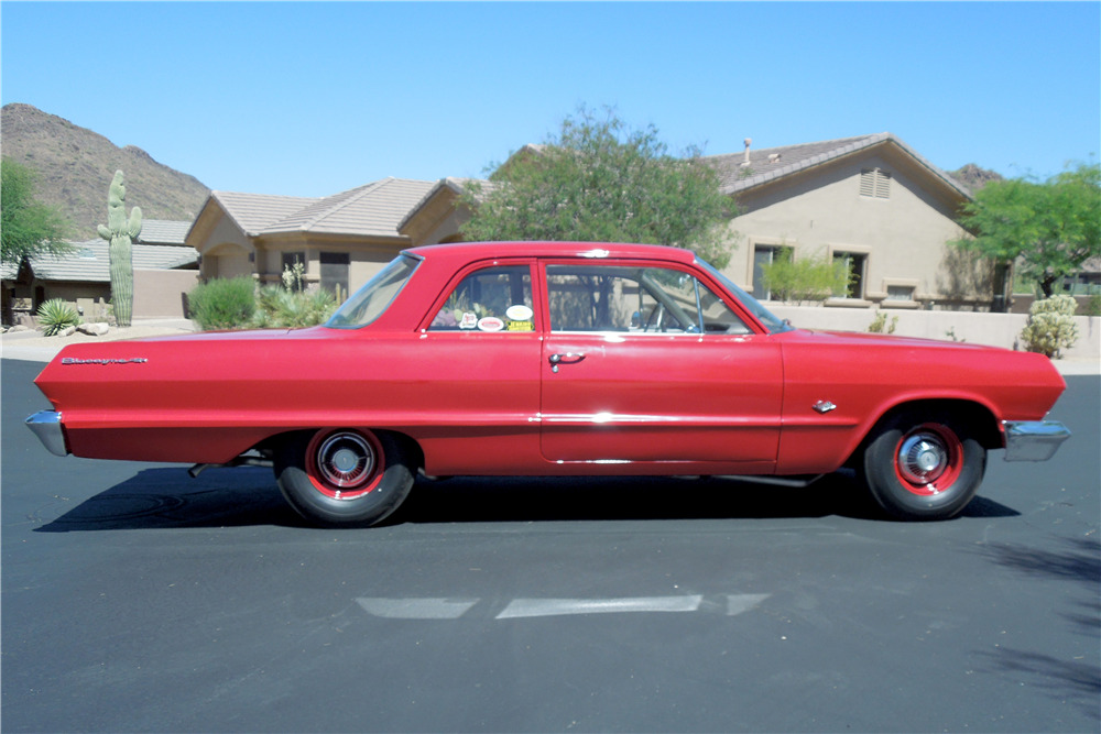 1963 CHEVROLET BISCAYNE 2-DOOR POST - Side Profile - 212041