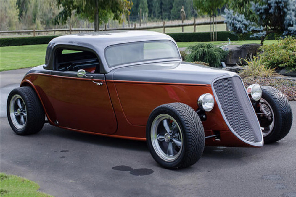 1933 FORD 3 WINDOW CUSTOM COUPE - Front 3/4 - 212895