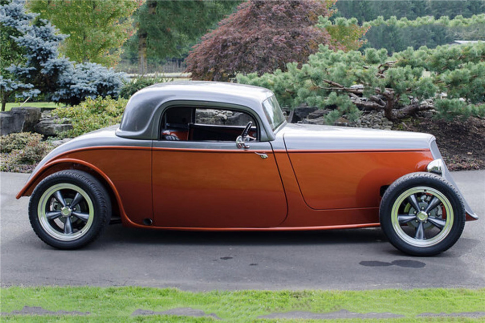 1933 FORD 3 WINDOW CUSTOM COUPE - Side Profile - 212895