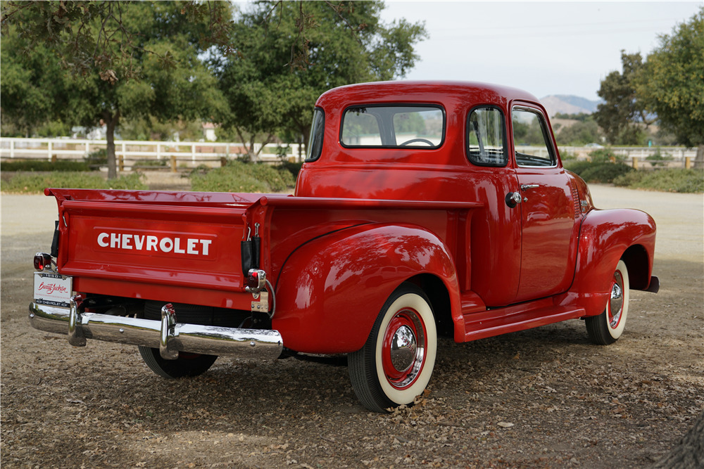 1950 CHEVROLET 3100 DELUXE 5-WINDOW PICKUP - Rear 3/4 - 213094