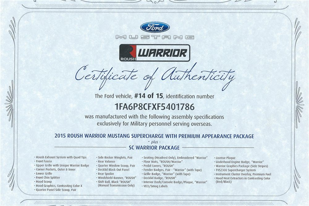 2015 Ford Mustang Gt Roush Warrior