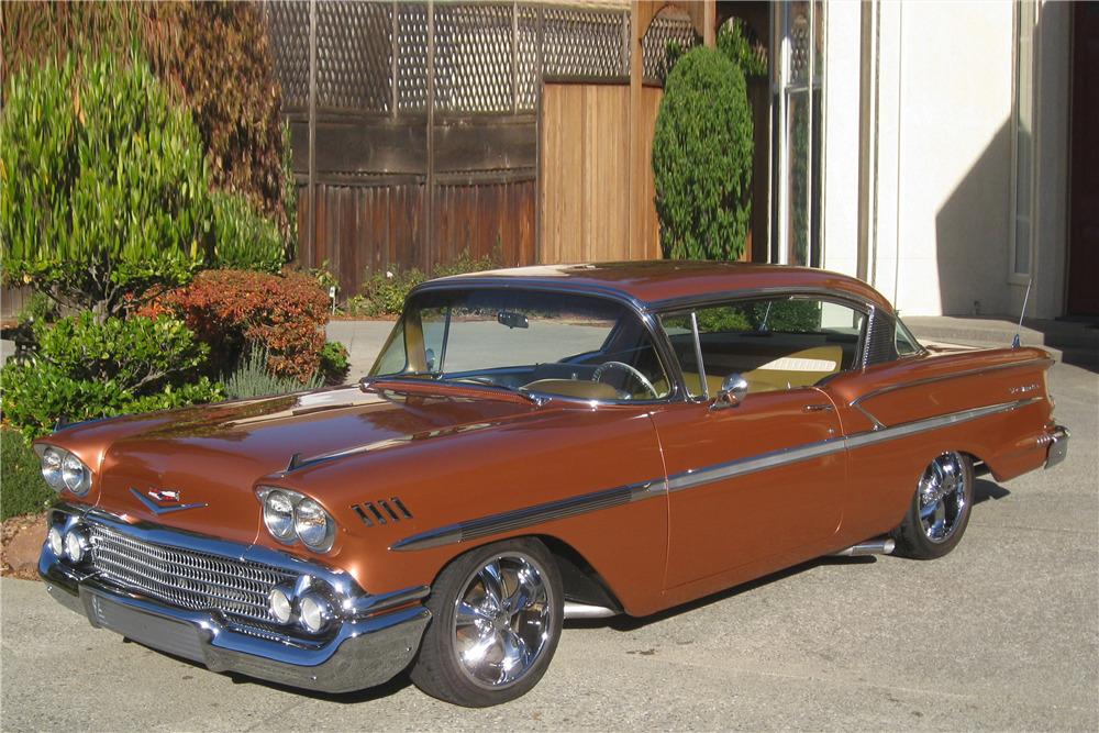 1958 CHEVROLET BEL AIR 2 DOOR HARDTOP - Front 3/4 - 213362