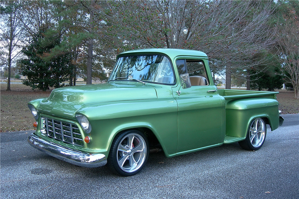 1956 CHEVROLET 3100 CUSTOM PICKUP - Front 3/4 - 213834