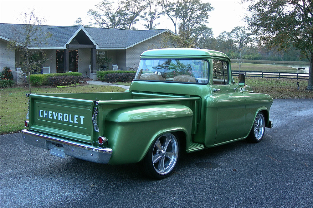 1956 CHEVROLET 3100 CUSTOM PICKUP - Rear 3/4 - 213834