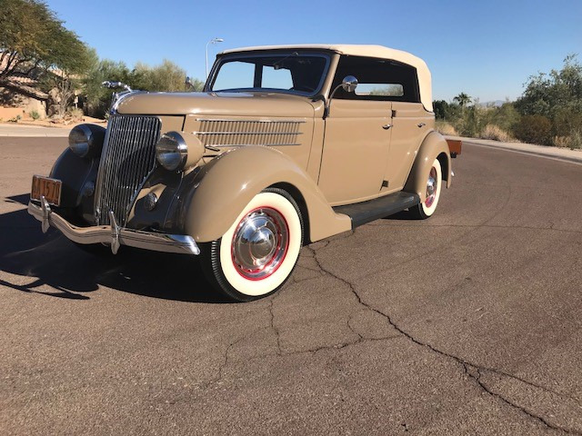 1936 FORD 68 CONVERTIBLE SEDAN - Front 3/4 - 214624