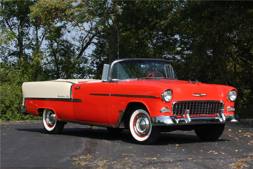 1955 CHEVROLET BEL AIR CONVERTIBLE - Front 3/4 - 217757