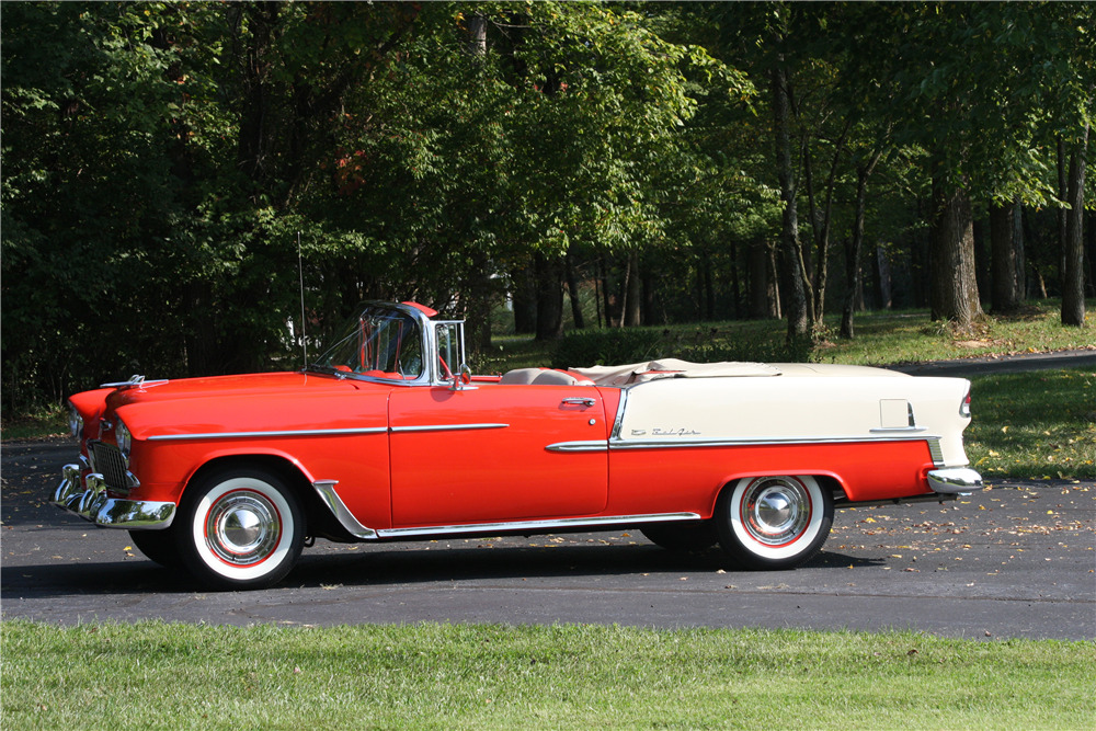 1955 CHEVROLET BEL AIR CONVERTIBLE - Side Profile - 217757